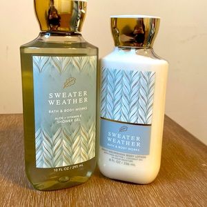 Bath and Body Works “Sweater Weather” Shower Gel and Body Lotion Set
